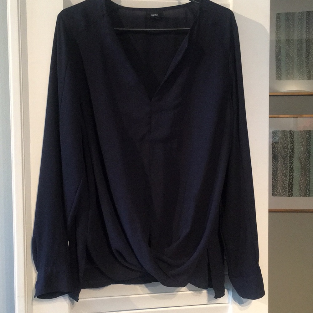 Navy Long Sleeve Blouse